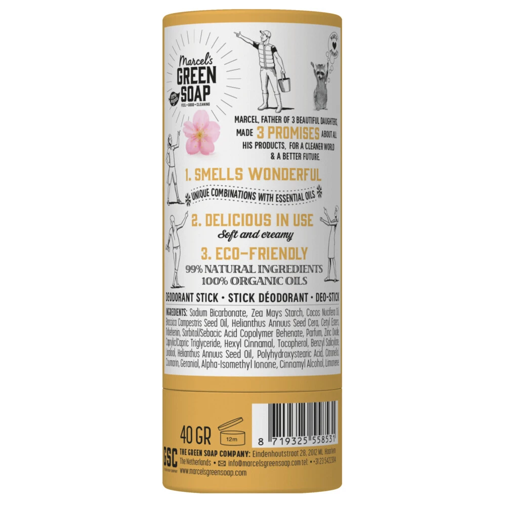 6x Marcelu0027s Green Soap Deodorant Stick Vanille & Kersenbloesem - Afbeelding 2