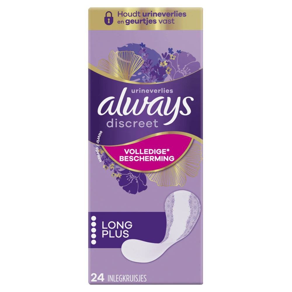 Always® 4x Always Discreet Long+ Inlegkruisjes Urineverlies - Afbeelding 3