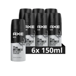 6x Axe Anti Transpirant Deodorant Spray Black Dry