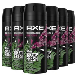6x Axe Wild Deodorant En Bodyspray Fresh Bergamot + Pink Pepper
