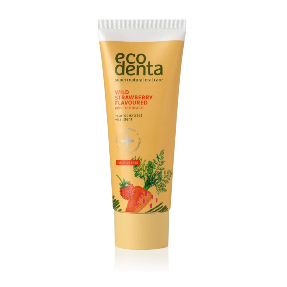 4x Ecodenta Tandpasta Kids Wilde Aardbei Met Wortel & Kalident - Afbeelding 2