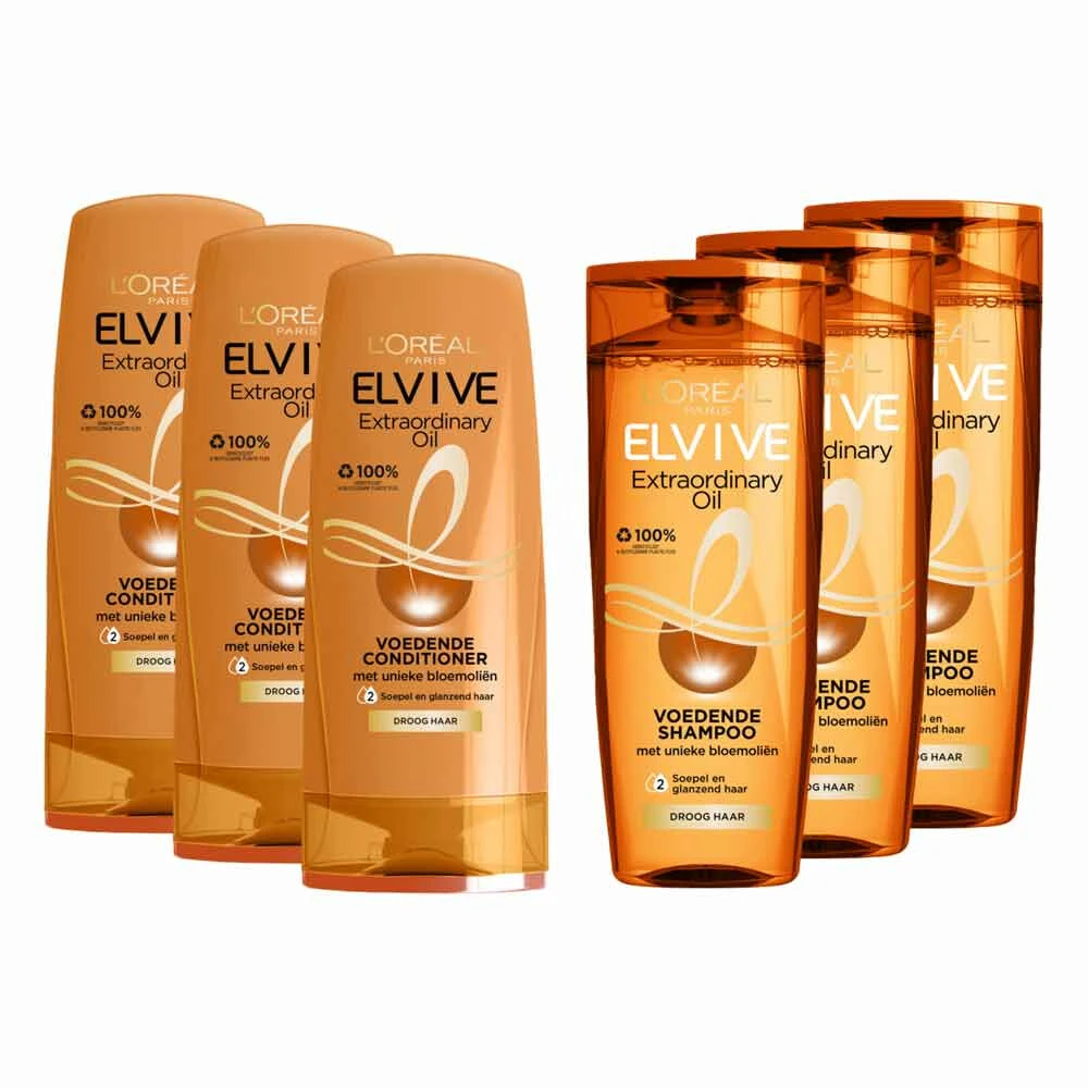 L'Oreal Lu0027Oréal Elvive Extraordinary Oil Shampoo & Conditioner Groot Pakket