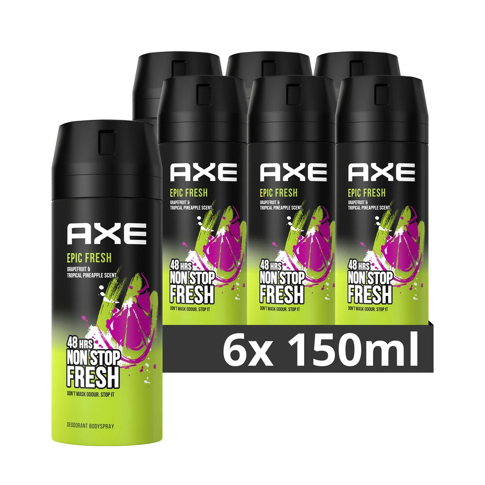 6x Axe Deodorant En Bodyspray Epic Fresh