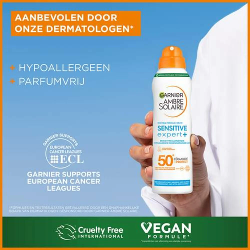 Garnier Ambre Solaire Sensitive Expert+ Beschermende Mist Spray SPF 50+ - Afbeelding 4