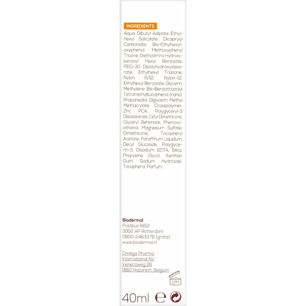 Biodermal Zonnefluïde Gezicht Matterend SPF 50 - Afbeelding 3