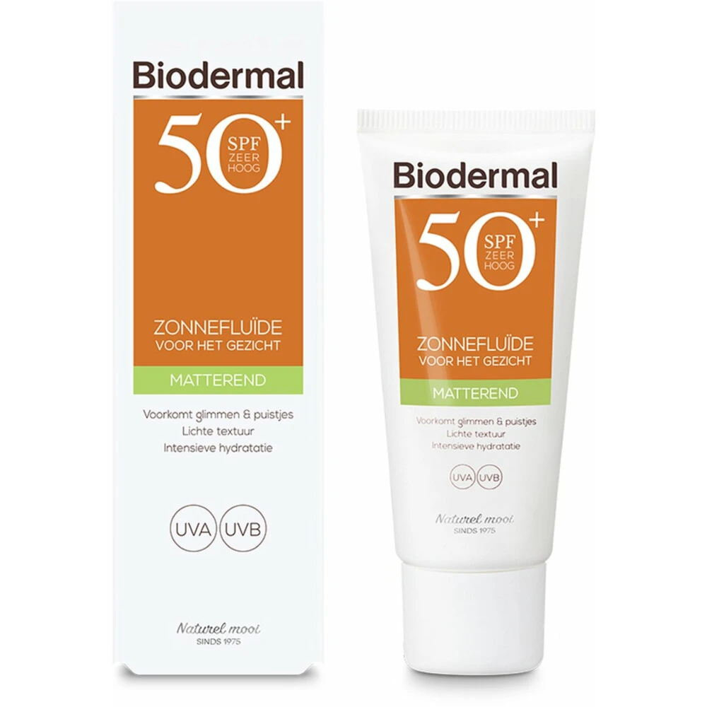 Biodermal Zonnefluïde Gezicht Matterend SPF 50 - Afbeelding 4