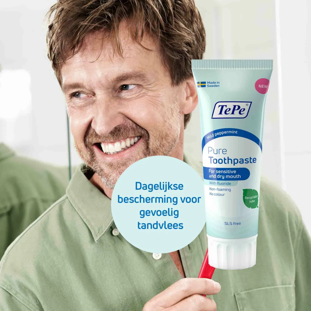 12x TePe Pure Tandpasta Mild Peppermint - Afbeelding 2