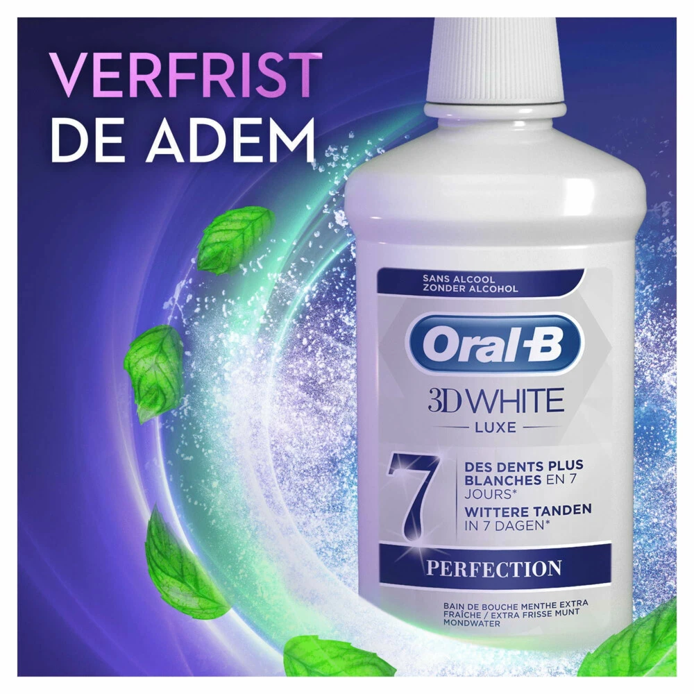 Oral B 3x Oral-B Mondwater 3D White Luxe Perfection - Afbeelding 4